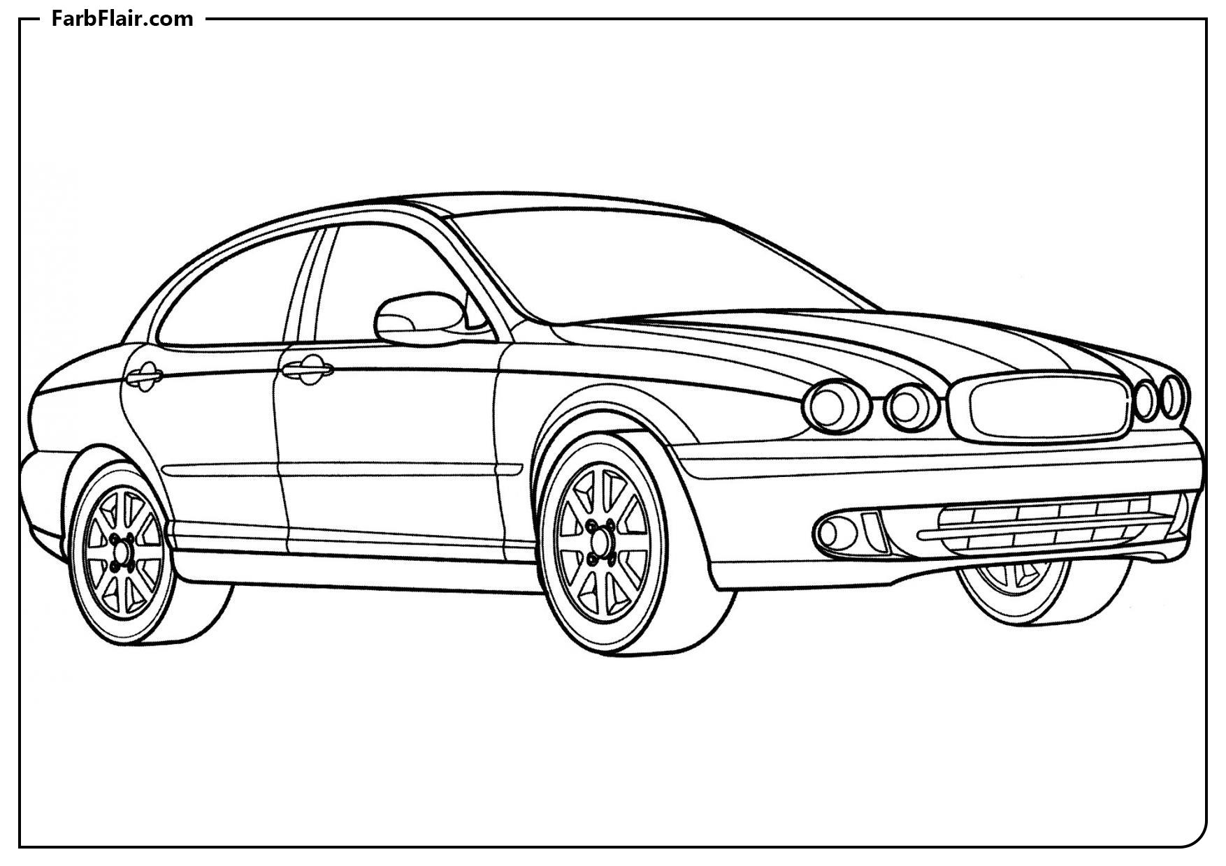 Ausmalbild Jaguar X-Type Kostenloses