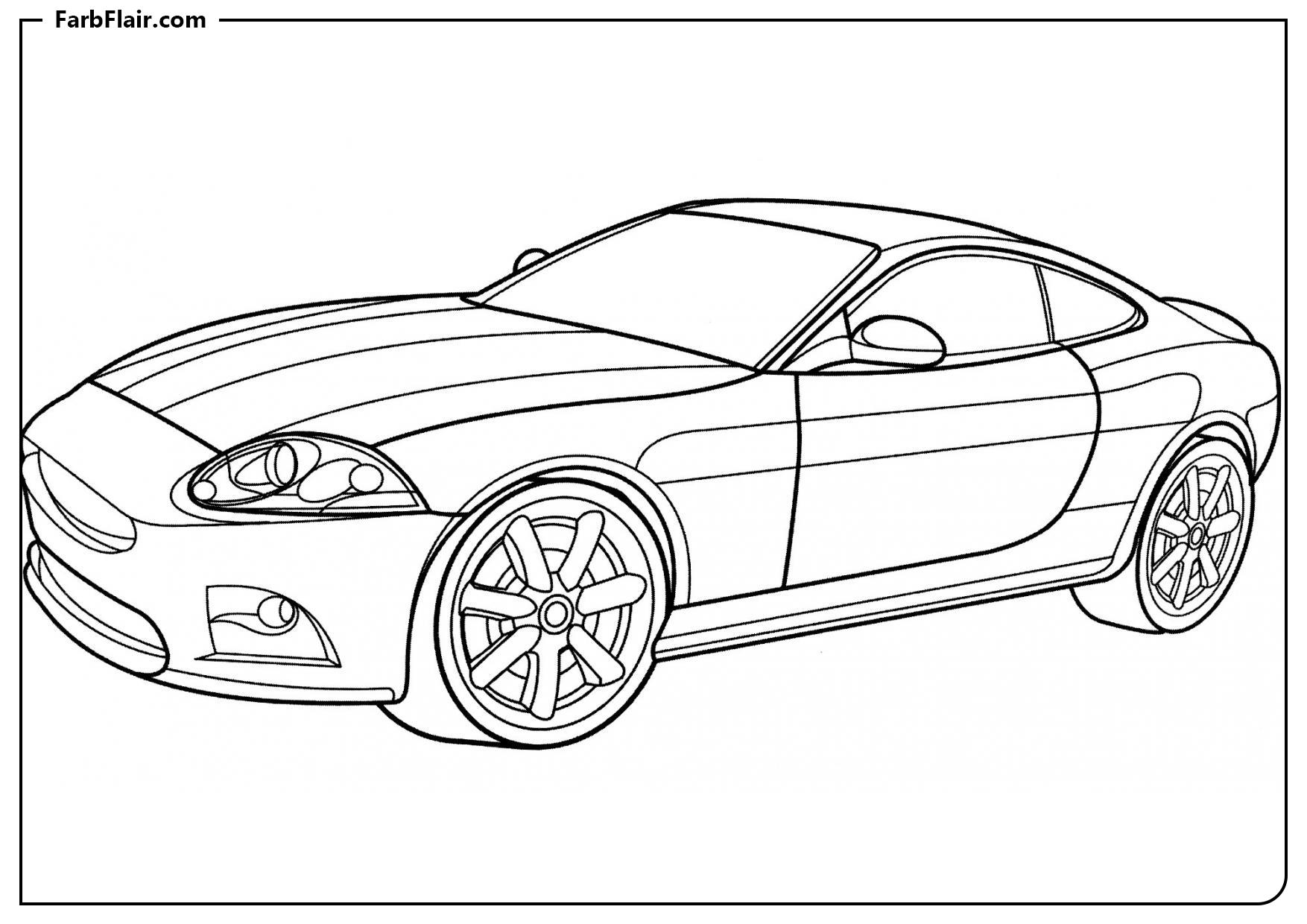 Ausmalbild Jaguar XK RS Kostenloses