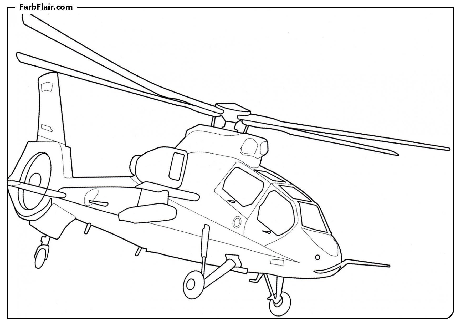 Ausmalbild Kawasaki OH-1 Kostenloses