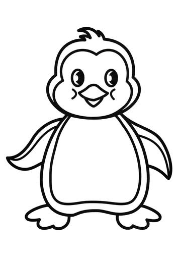 Ausmalbild Kleiner Pinguinbaby