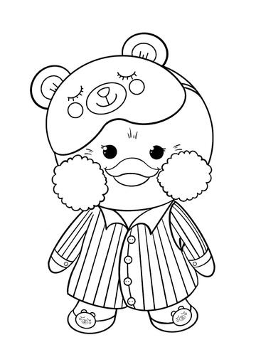 Ausmalbild Lalafluff in einem Stirnband mit einem Bären