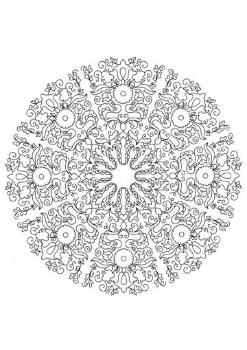 Ausmalbild Mandala Sommerwiese