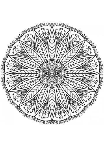 Ausmalbild Mandala Sonniger Tag