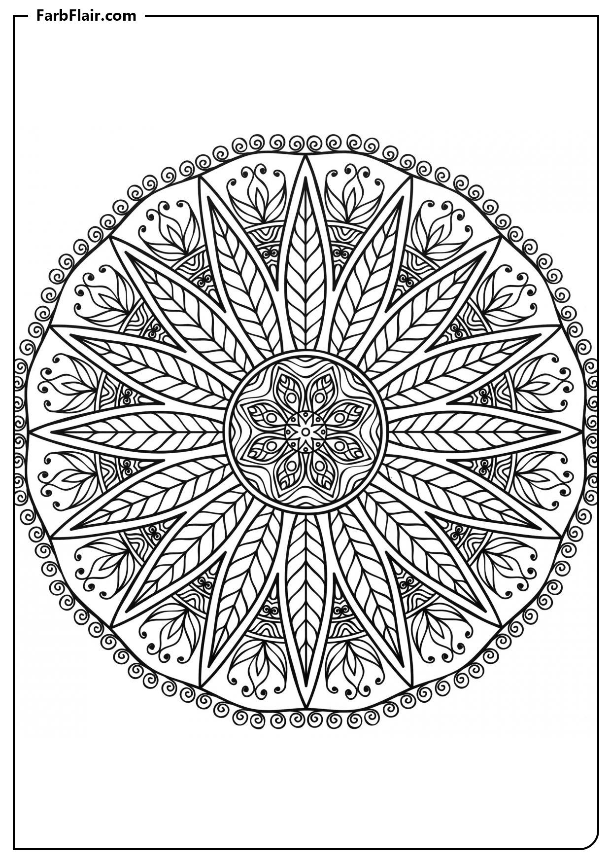 Ausmalbild Mandala Sonniger Tag Kostenloses