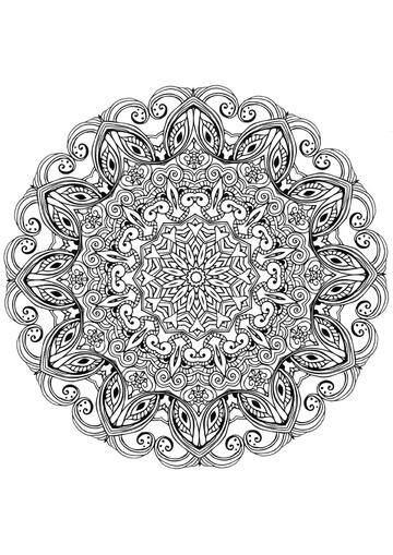 Ausmalbild Mandala Tanz der Muster