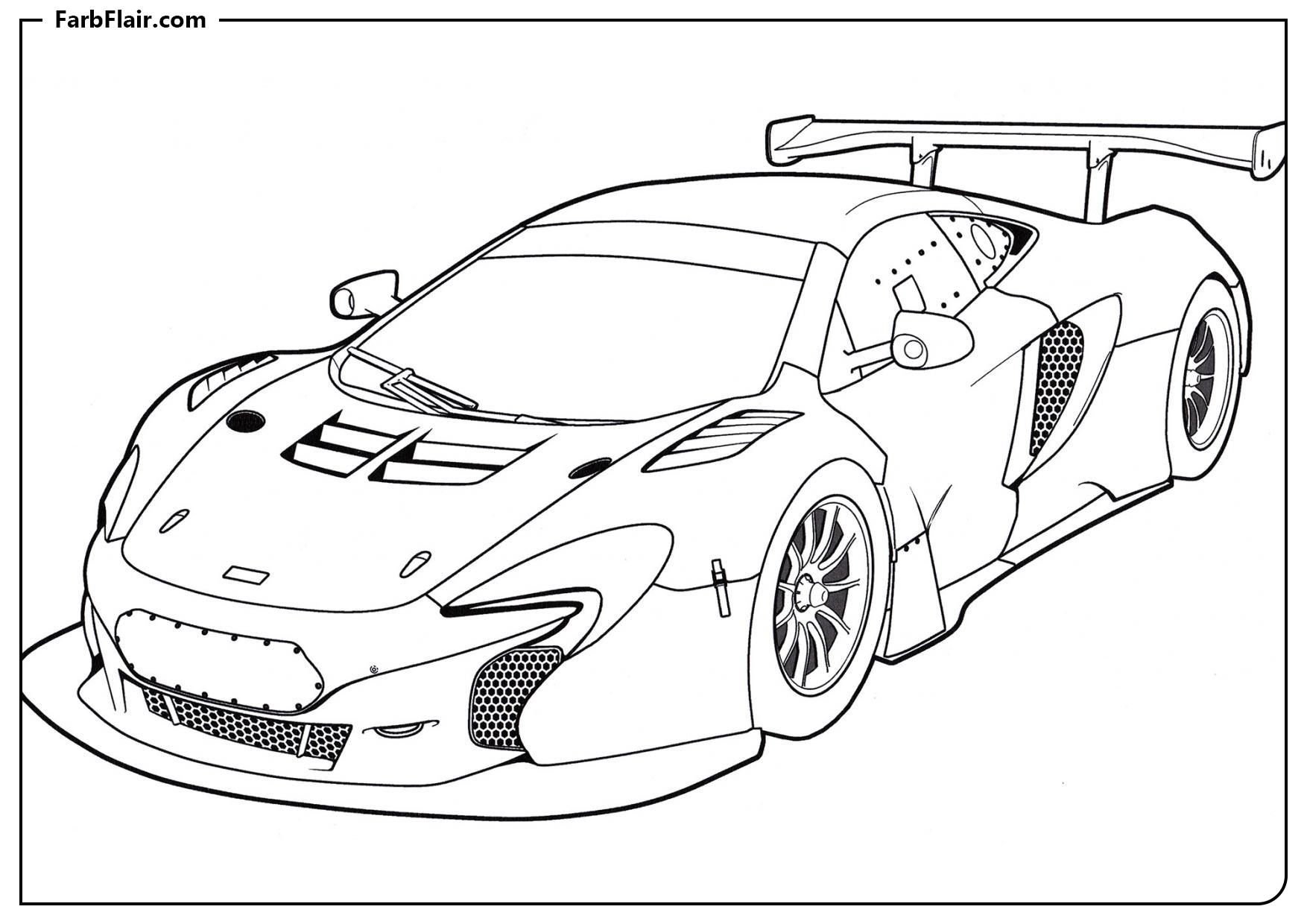 Ausmalbild McLaren 650S GT3 Kostenloses