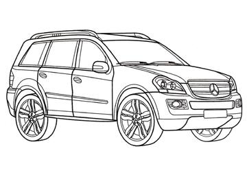 Ausmalbild Mercedes GL 500