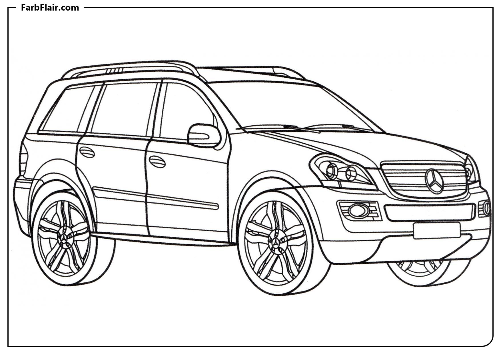 Ausmalbild Mercedes GL 500 Kostenloses