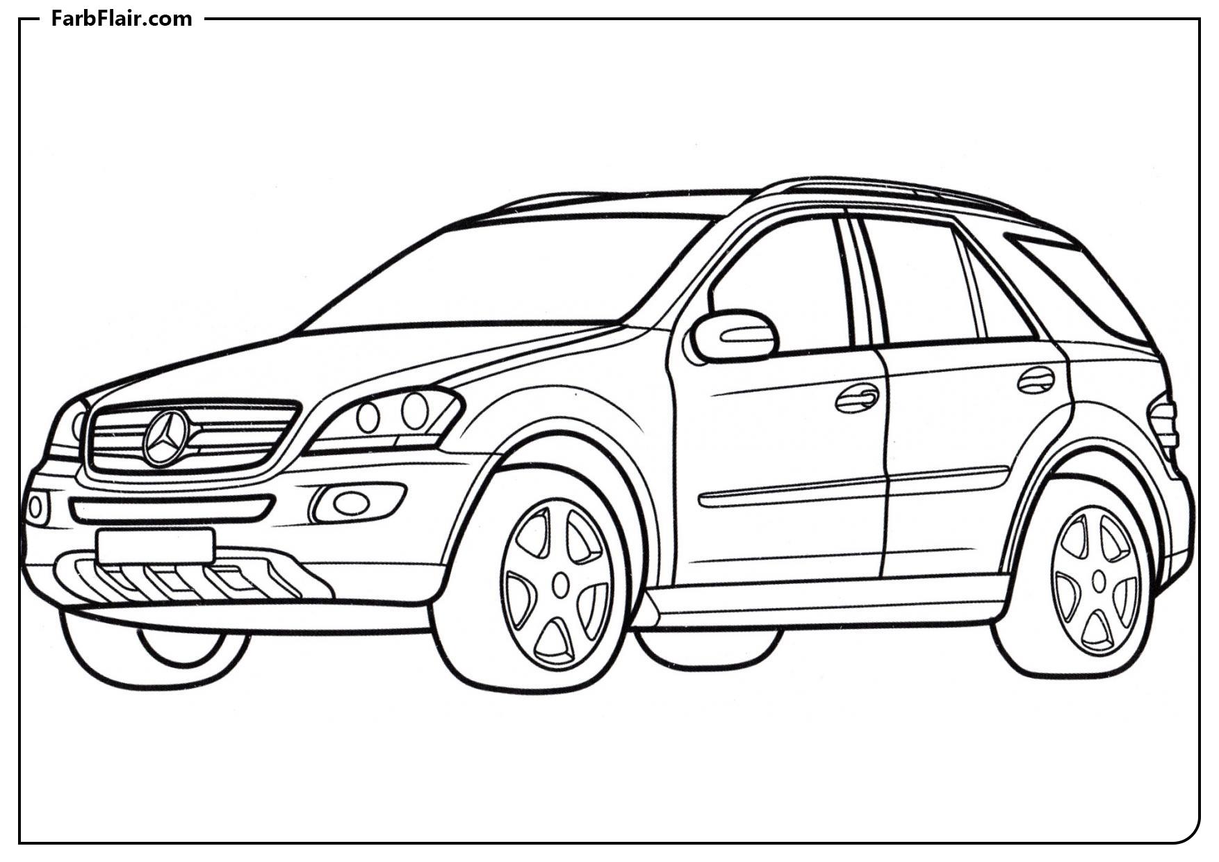 Ausmalbild Mercedes M-Klasse Kostenloses