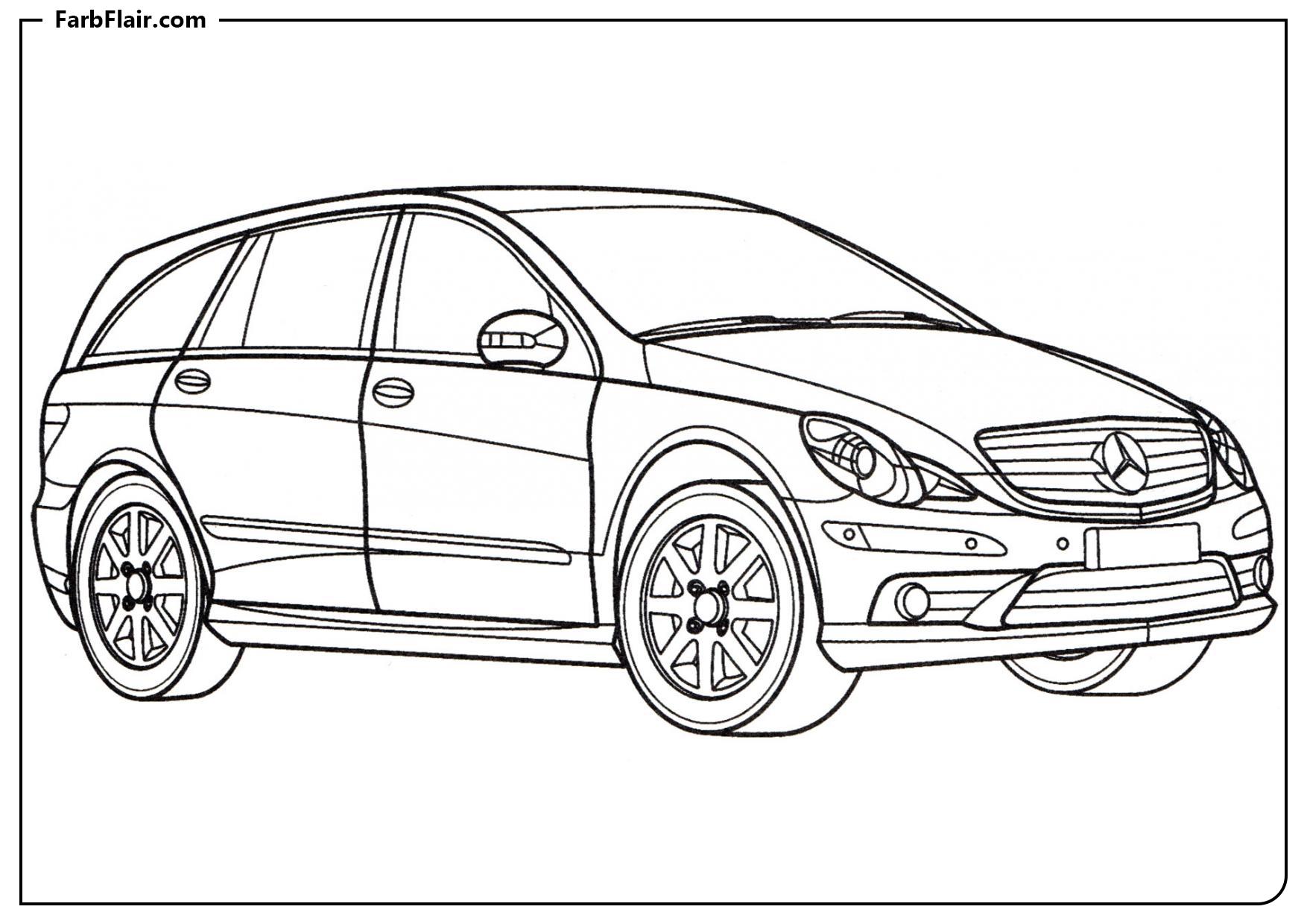 Ausmalbild Mercedes R 350 CDI Kostenloses