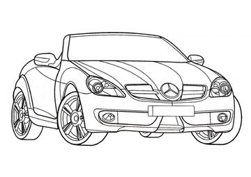 Ausmalbild Mercedes SLK 350