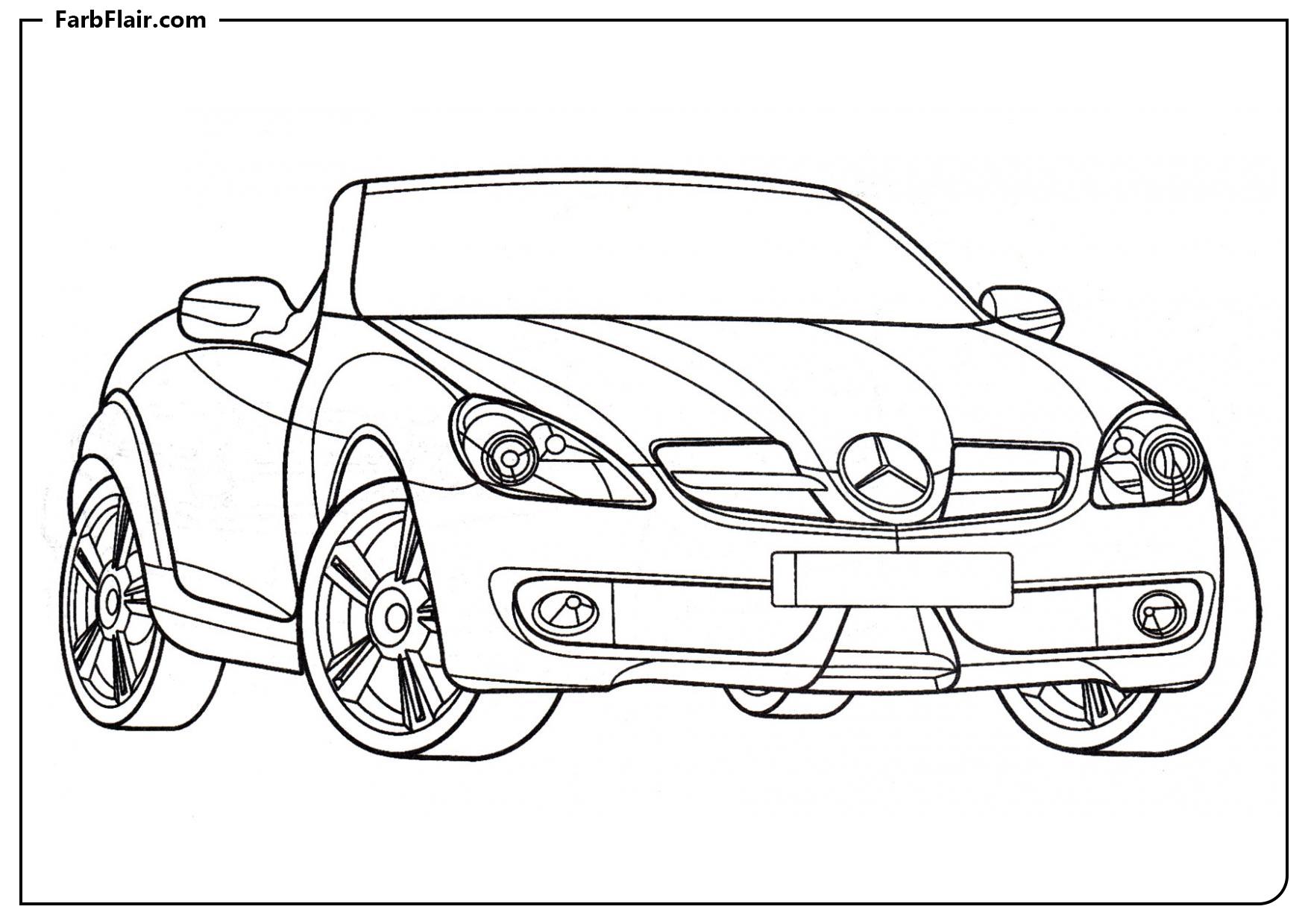 Ausmalbild Mercedes SLK 350 Kostenloses