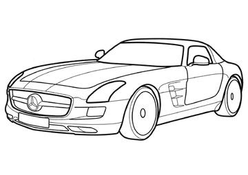 Ausmalbild Mercedes SLS AMG