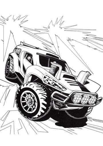 Ausmalbild Monster Truck Hot Wheels