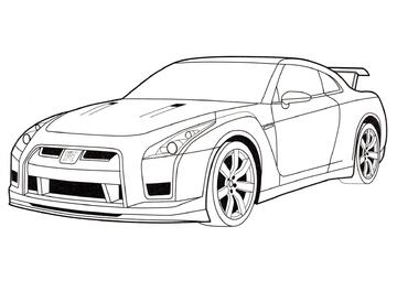 Ausmalbild Nissan GT-R