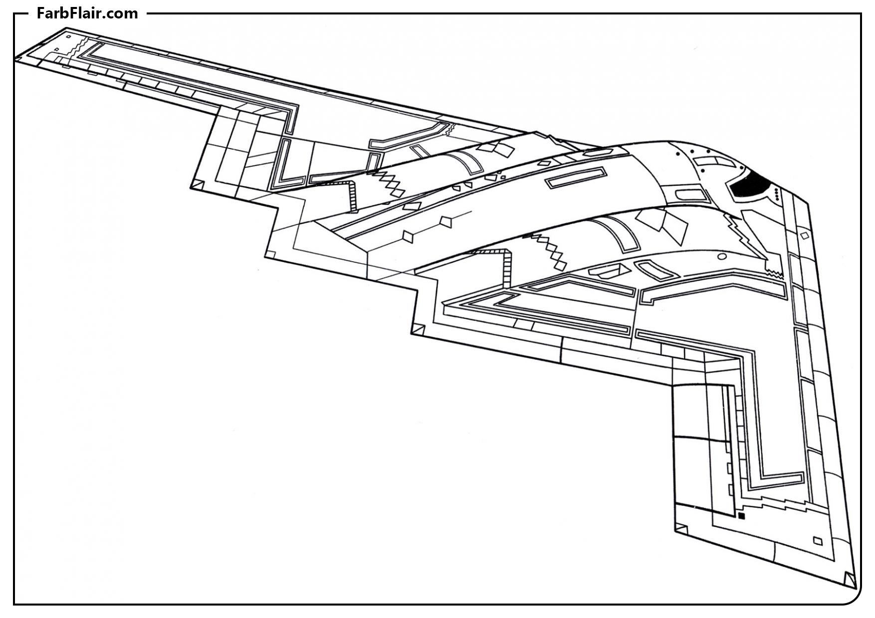 Ausmalbild Northrop B-2 Geist Kostenloses