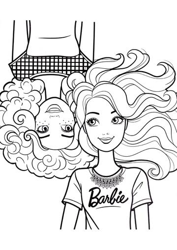 Ausmalbild Originelles Barbie-Porträt