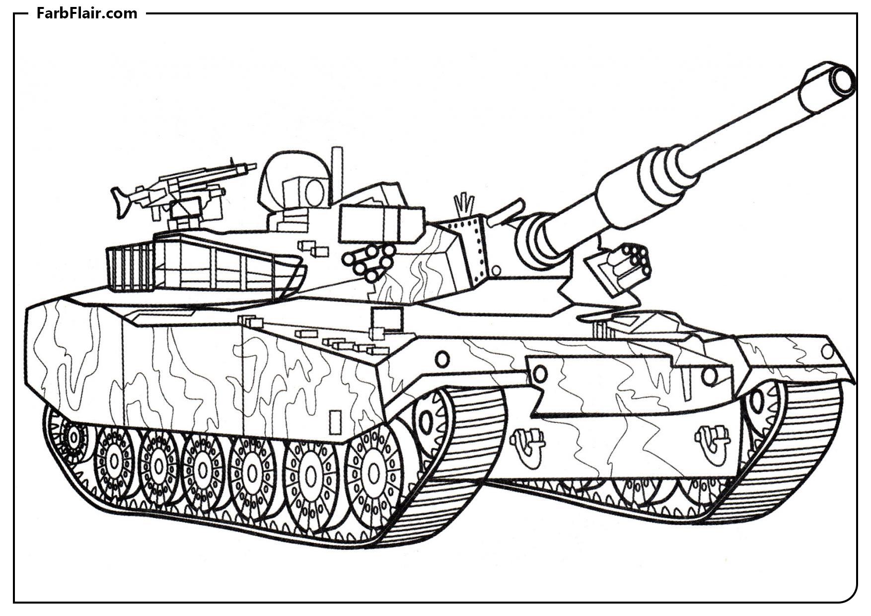 Ausmalbild Panzer K1 88 Kostenloses