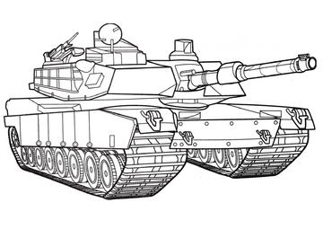 Ausmalbild Panzer M1 Abrams