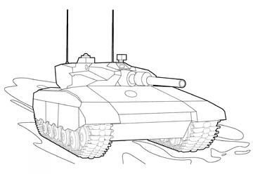 Ausmalbild Panzer "Merkava" (Israel)