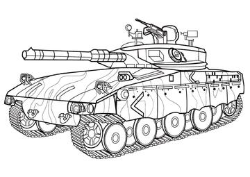 Ausmalbild Panzer Merkava