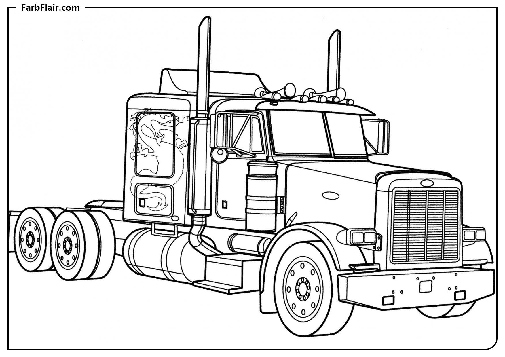 Ausmalbild Peterbilt 378 Kostenloses