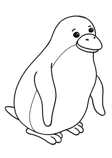 Ausmalbild Pinguin geht angeln