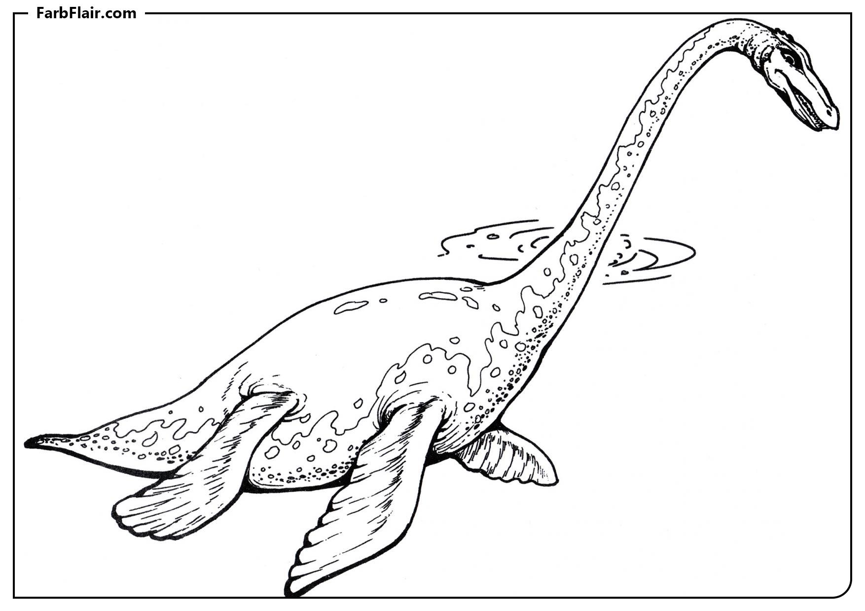 Ausmalbild Plesiosaur Kostenloses