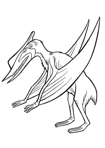 Ausmalbild Pterodaktylus steht auf seinen Beinen