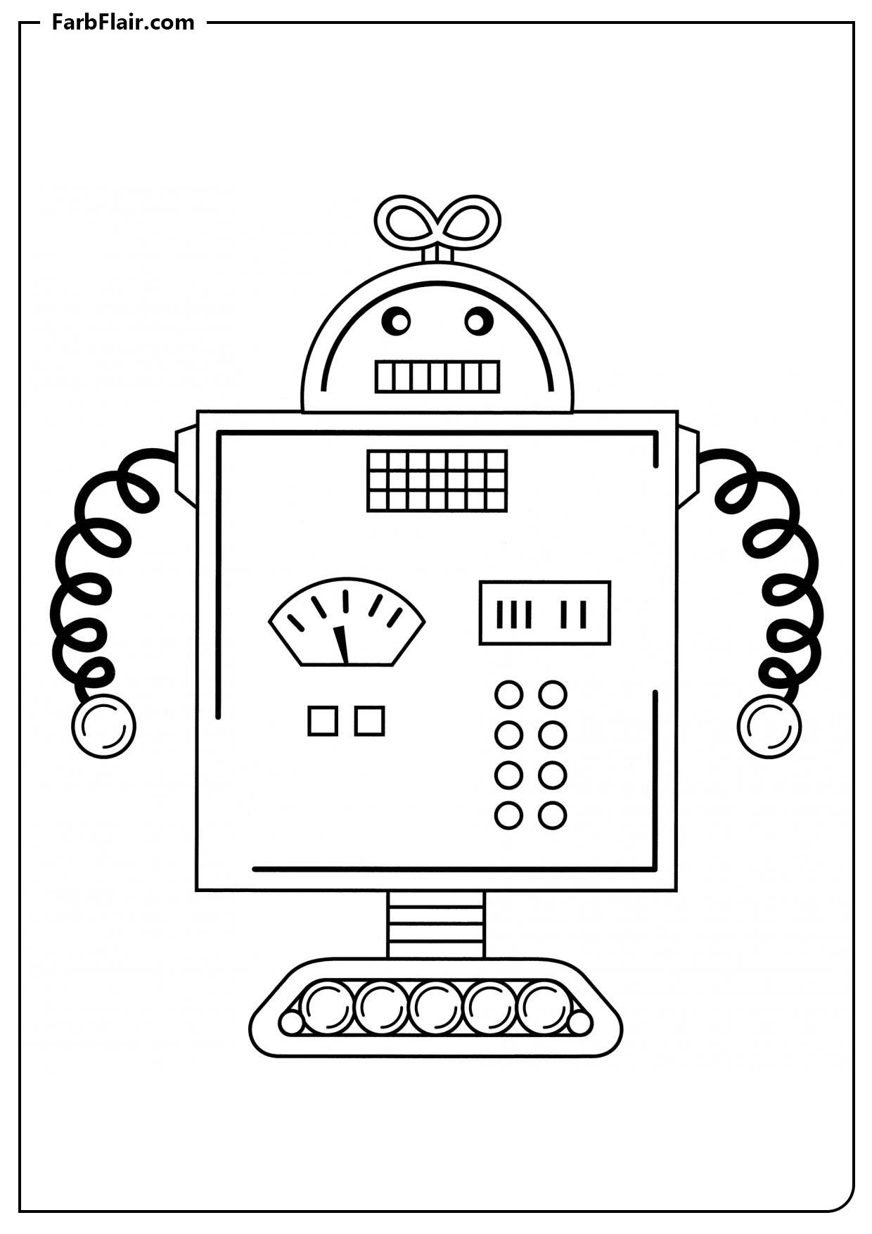 Ausmalbild Quadratischer Roboter Kostenloses