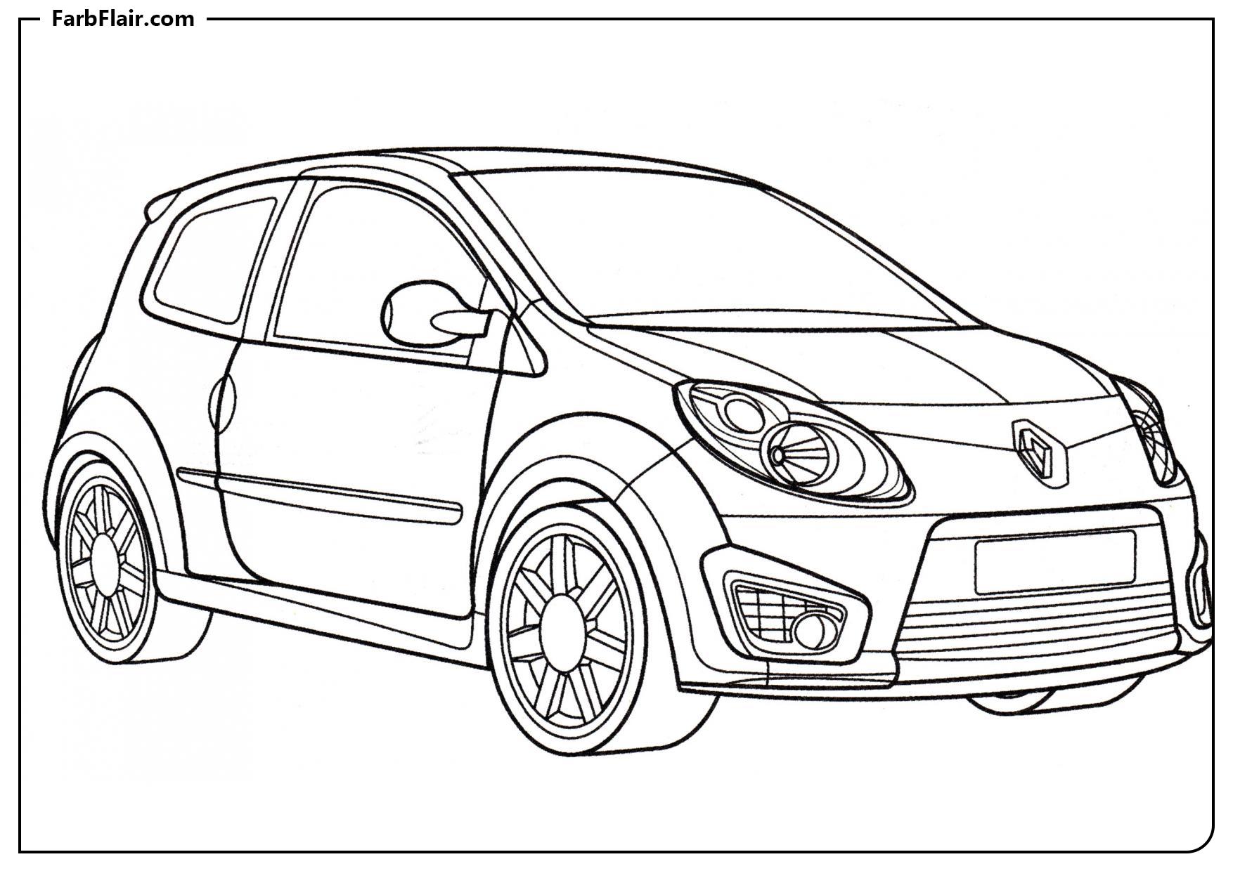 Ausmalbild Renault Twingo RS Kostenloses