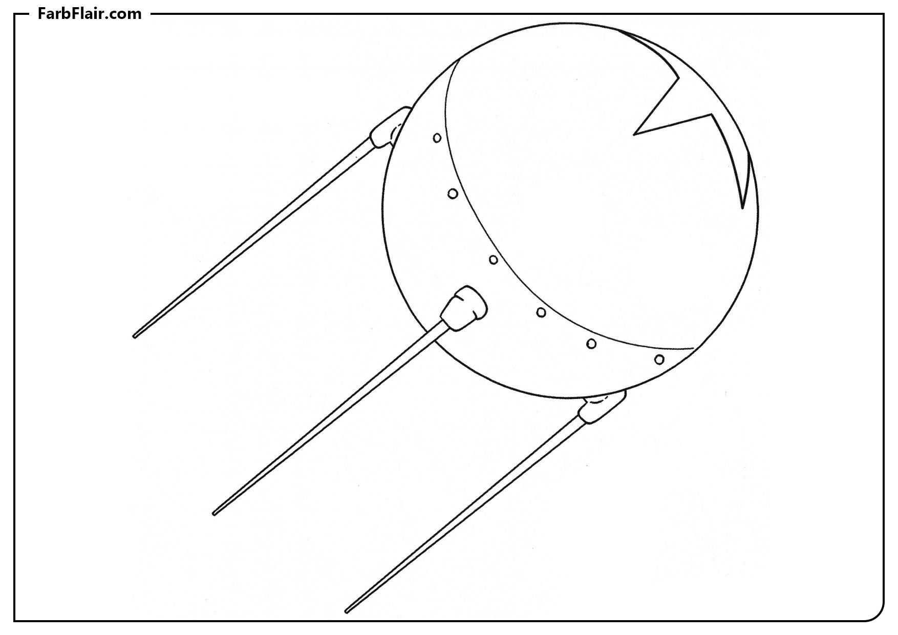 Ausmalbild Satellit-1 Kostenloses