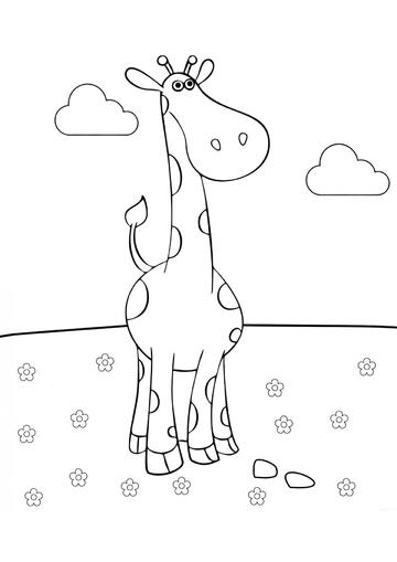 Ausmalbild Spaßige Giraffe