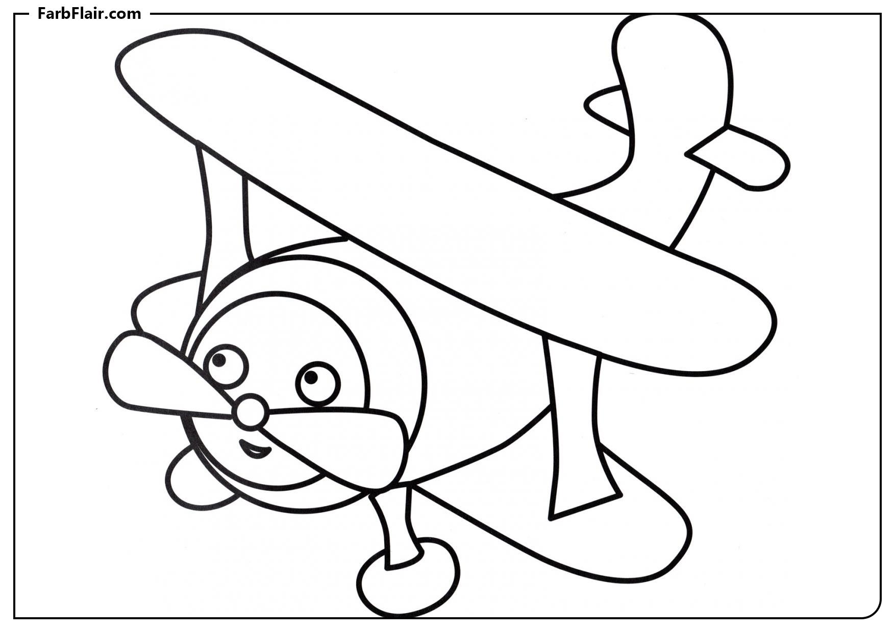 Ausmalbild Spielzeugflugzeug Kostenloses