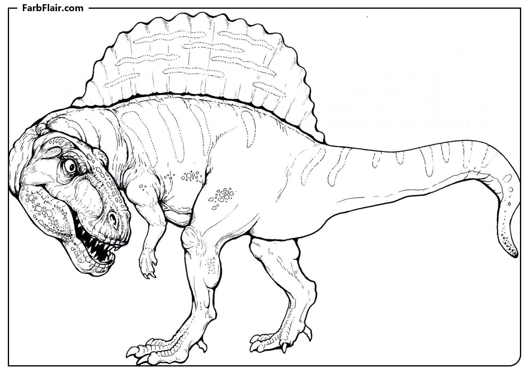 Ausmalbild Spinosaurus Kostenloses