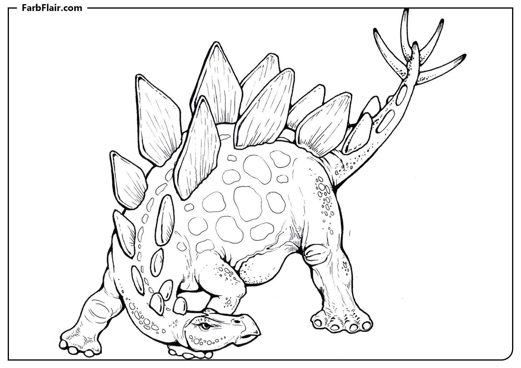 Ausmalbild Stegosaurus Kostenloses