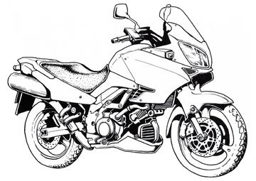 Ausmalbild Suzuki Motorrad