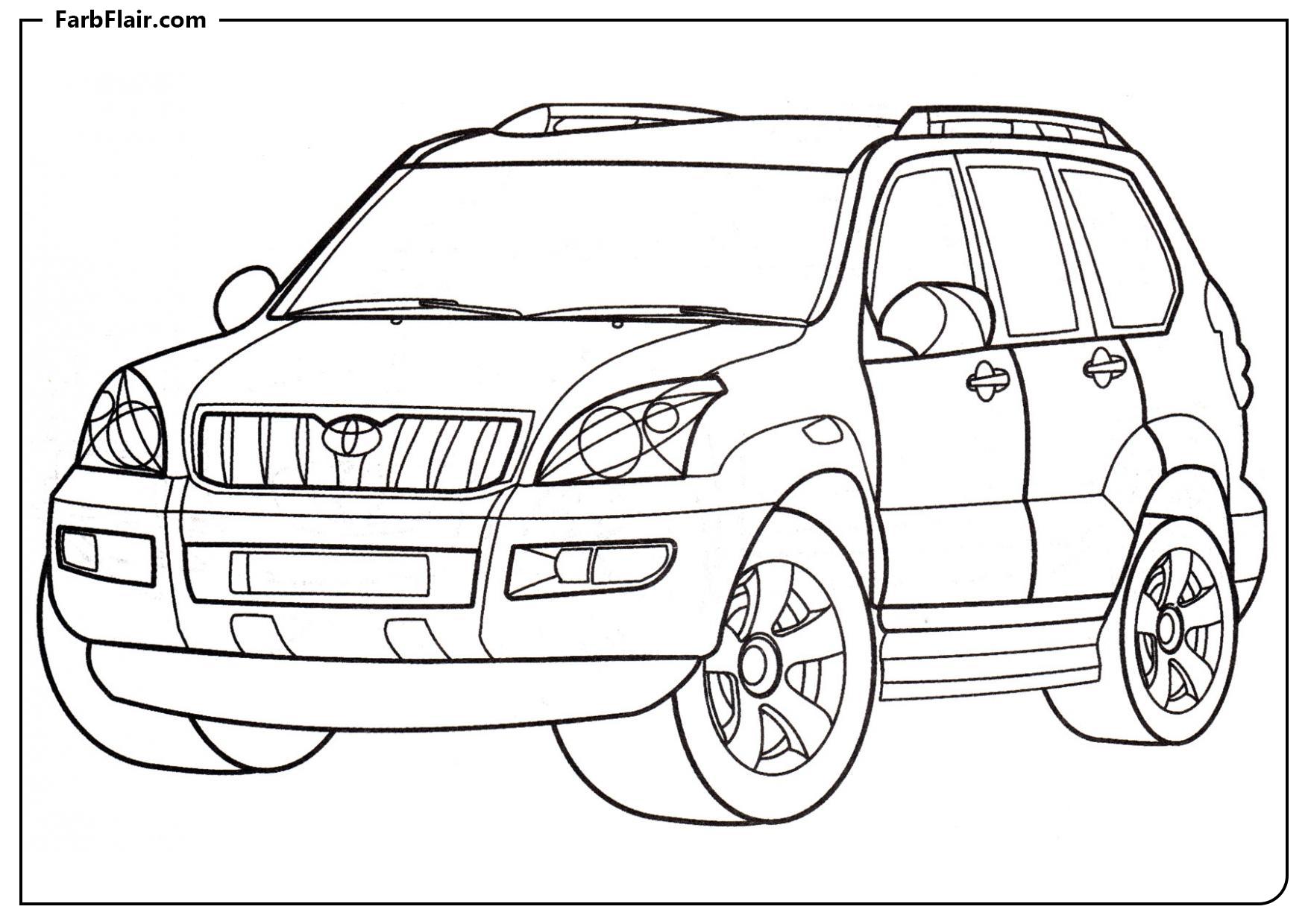 Ausmalbild Toyota Land Cruiser Kostenloses