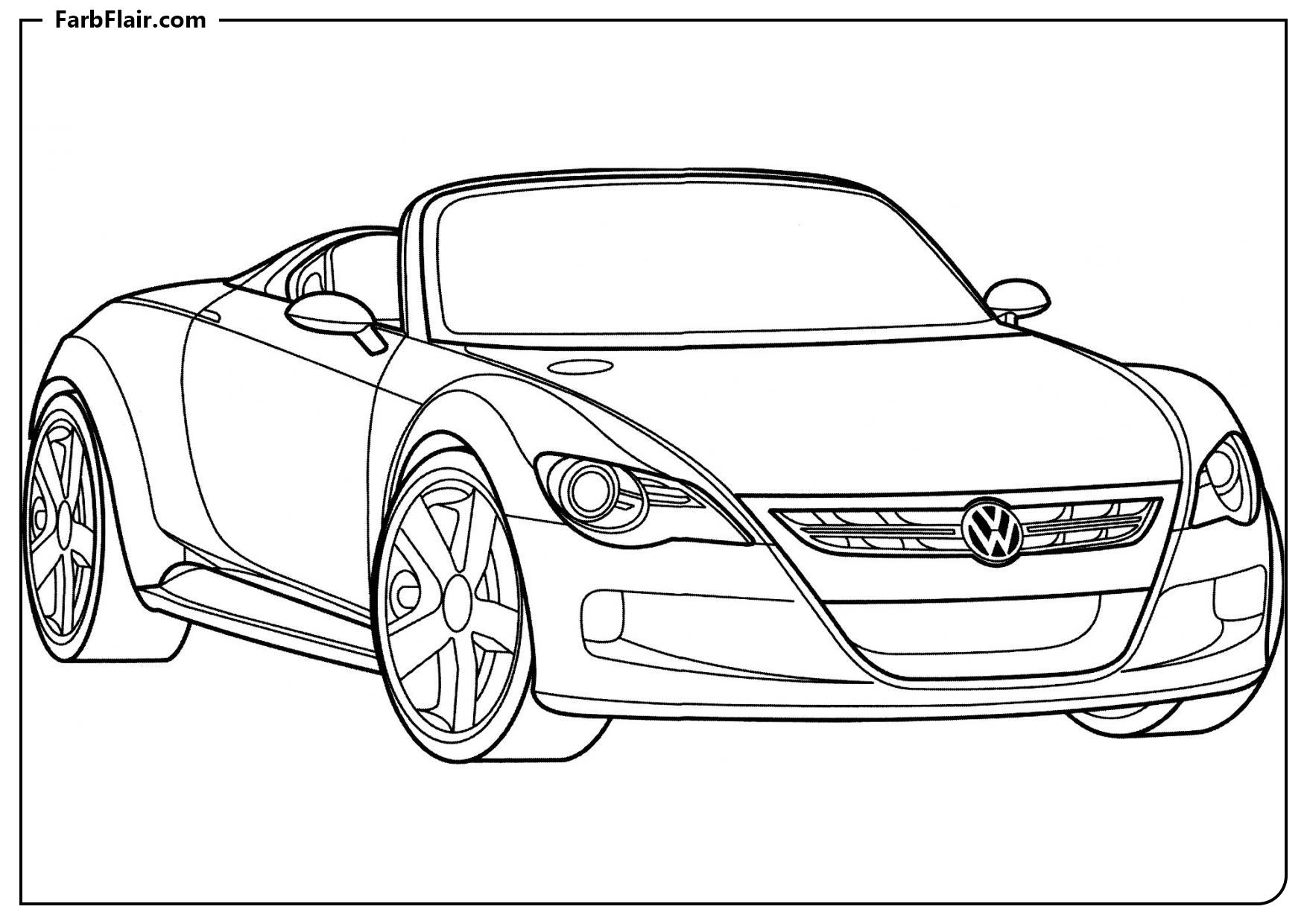 Ausmalbild Volkswagen Konzept R Kostenloses