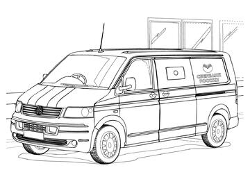 Ausmalbild Volkswagen Transporter