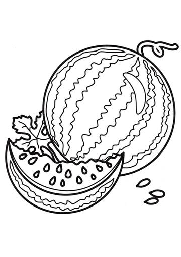 Ausmalbild Wassermelonenstück