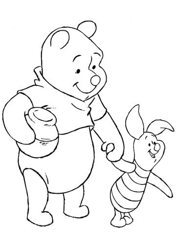 Ausmalbild Winnie the Pooh und Ferkel