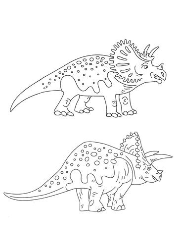 Ausmalbild Zwei Triceratops