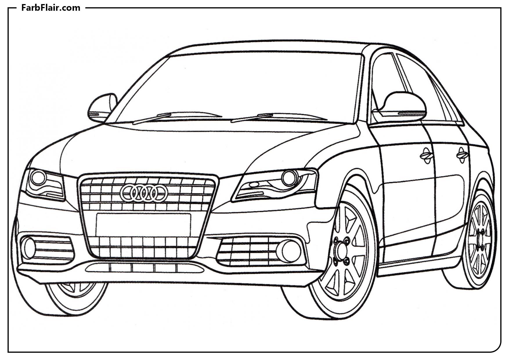 Ausmalbild Audi A4 Kostenloses