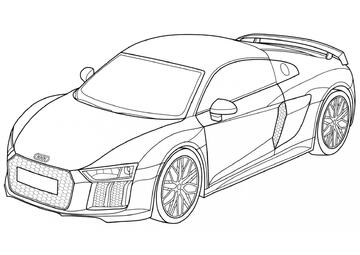 Ausmalbild Audi R8 Modell