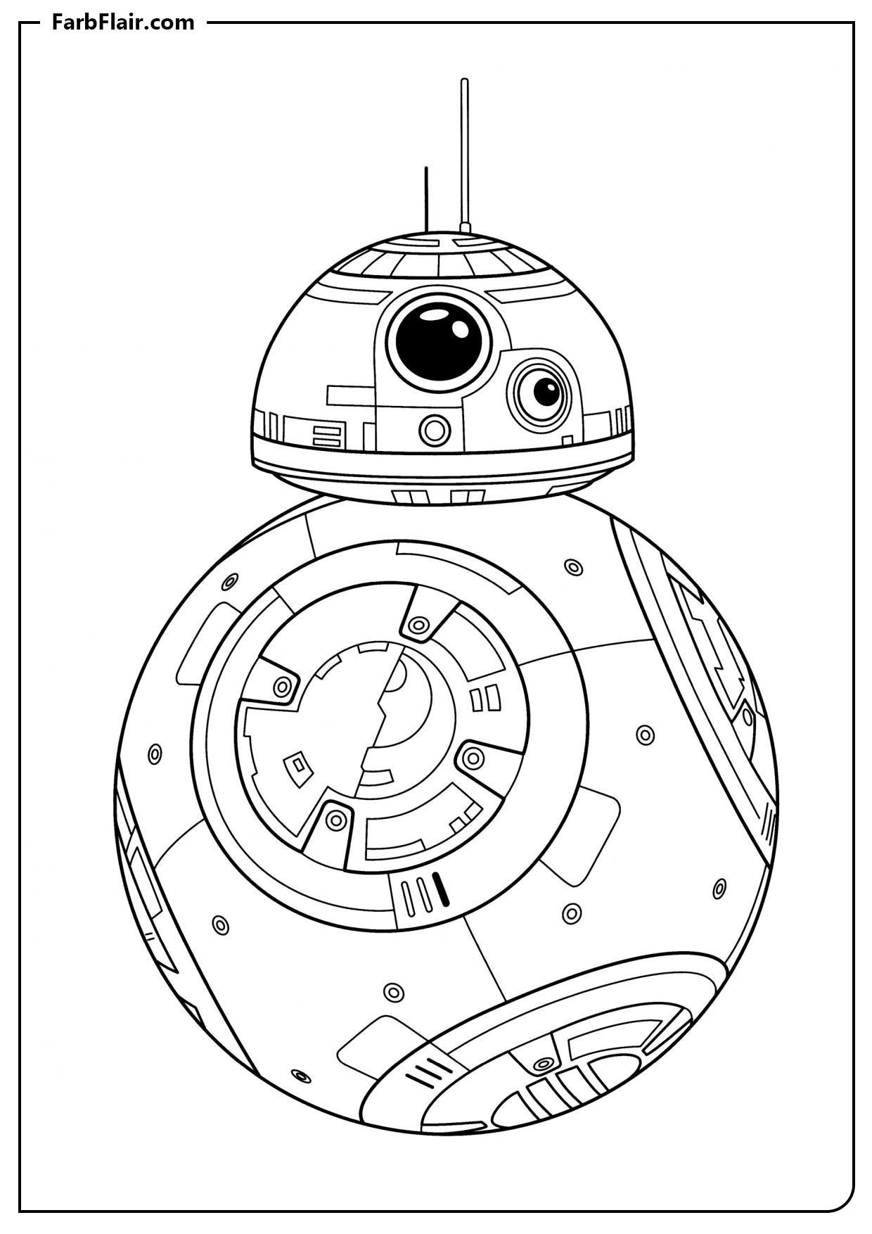 Ausmalbild BB-8 Droid Kostenloses