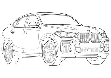 Ausmalbild BMW X6 Modell