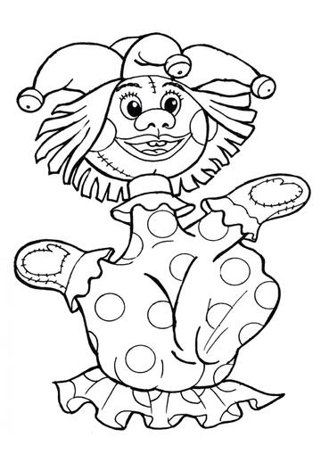 Ausmalbild Clown-Puppe