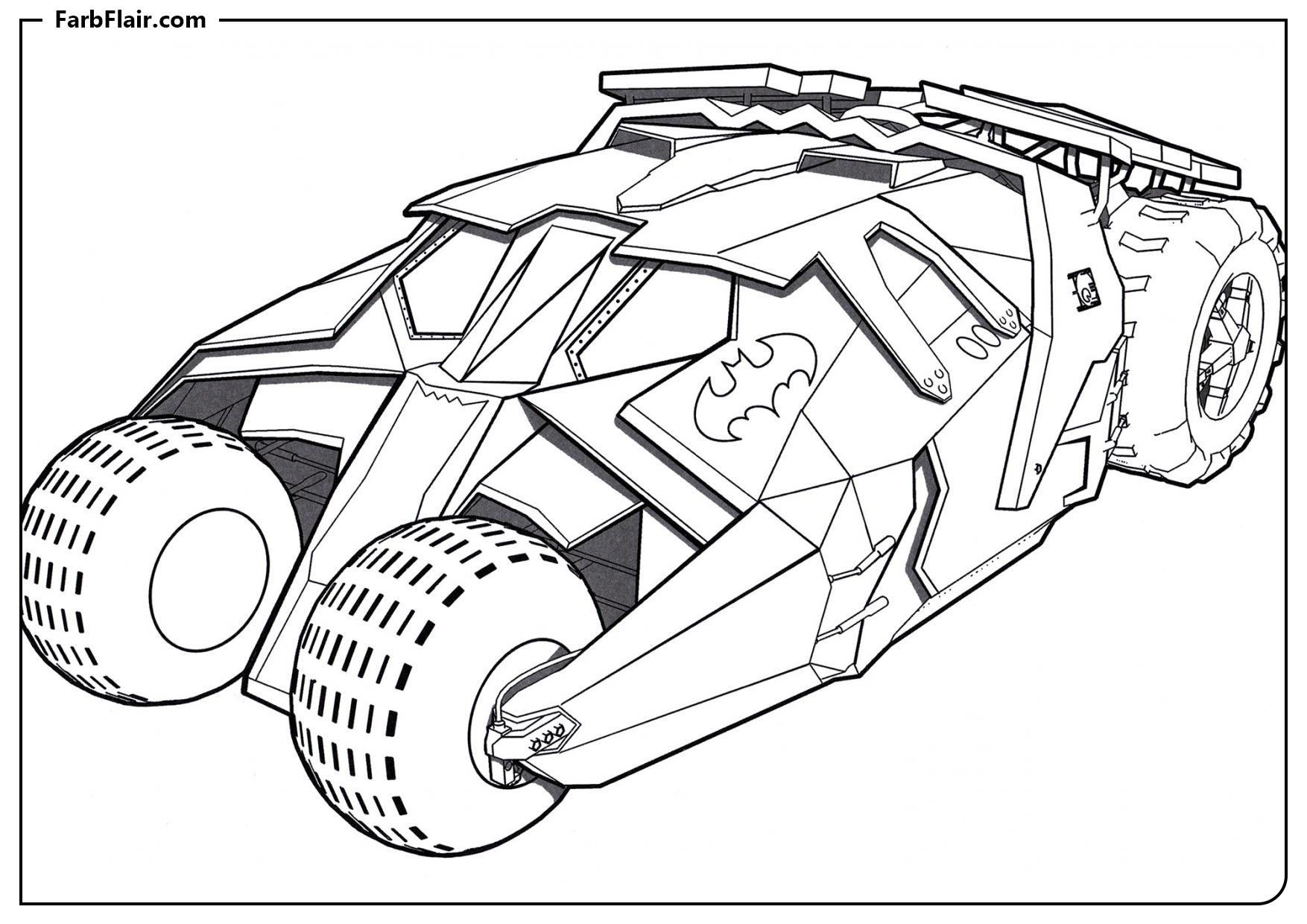 Ausmalbild Der Tumbler - Batman's Fahrzeug Kostenloses