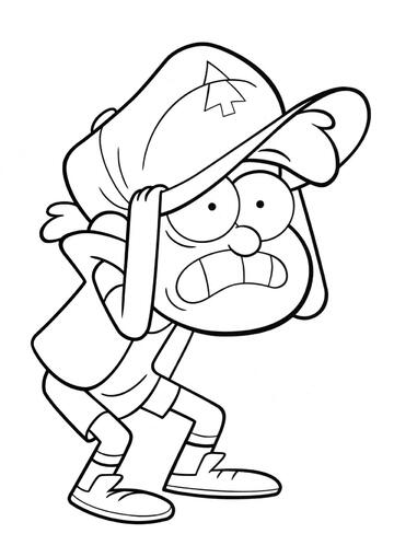 Ausmalbild Dipper hatte Angst